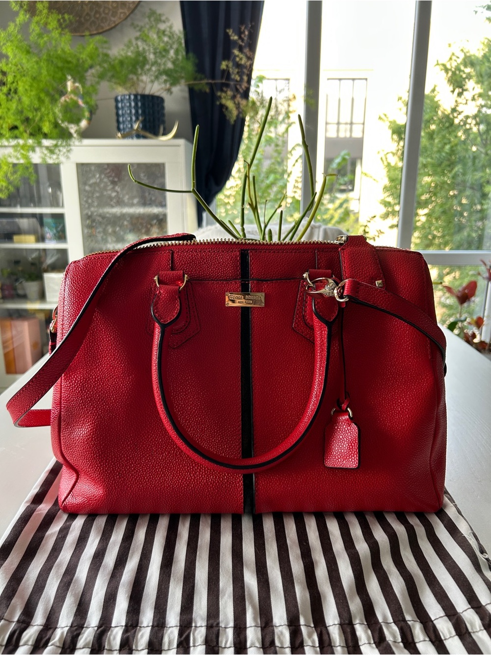 Henri Bendel Red Leather Handbag